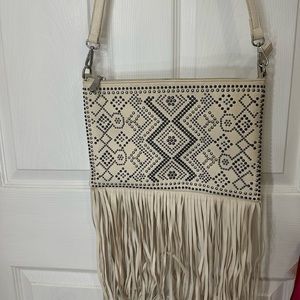 White Fringe purse
